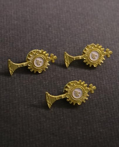 Cottvott Holy Spirit Enamel Dove Lapel Pins/Holy Chalice Pins Catholic Crucifix Jesus Cross Lapel Pins Religious Brooches Women Men Christian Party Favors - color: 5pcs-holy chalice-gold color