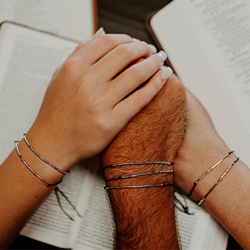 Loved Creations Morse Code Bracelets for Women, Christian Bible Verse Bracelets, Scripture S925 Sterling Silver Inspirational Faith Jewelry, Religious Gifts for Women - color: 1 PETER 5:7