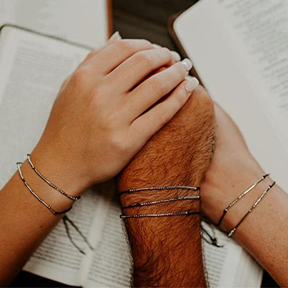 Loved Creations Morse Code Bracelets for Women, Christian Bible Verse Bracelets, Scripture S925 Sterling Silver Inspirational Faith Jewelry, Religious Gifts for Women - color: 1 PETER 5:7
