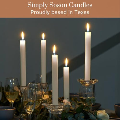 Simply Soson Ivory Taper Candles 10 Inch Flat Top, Unscented, 8 Pack - color: Ivory, style: Flat Top