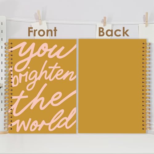 Inspirational Spiral Journal Notebook 5.5x8.3in, You Brighten the World,Positive Gifts for Women, Affirmation Journal for Women, Motivational Hardcover Notebook - color: Positive Affirmation
