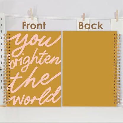 Inspirational Spiral Journal Notebook 5.5x8.3in, You Brighten the World,Positive Gifts for Women, Affirmation Journal for Women, Motivational Hardcover Notebook - color: Positive Affirmation