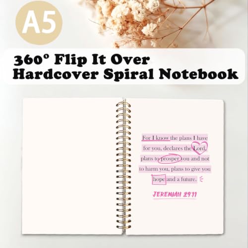 Christian Spiral Notebook, Jeremiah 29:11 Bible Journal for Women,A5 - color: Bible-Jeremiah 29:11