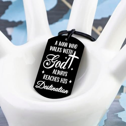 Christian Keychain for Men Bible Verse Cross Keychains Christian Gifts