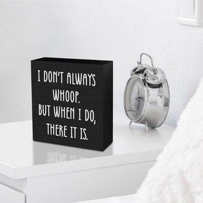 Funny Quotes Office Supplies Rustic Desk Decor Black Wooden Box Sign 02 - color: Black1105