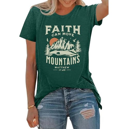 BLACKOO Women Graphic T-Shirts Cute Tees Summer Causal Tops - color: Heather Forest, size: Small