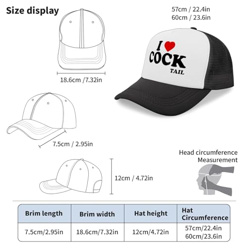 Black Trucker Hat with Funny Saying, Funny Hat for Men & Women - color: Allblack-4