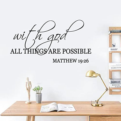 Bible Verse Wall Decals Vinyl Wall Quotes Stickers Inspirational Quotes Wall Decal Peel and Stick Wall Decor Religious Wall Decoration for Living Room Bedroom Office Bathroom