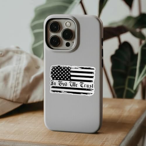 (3Pcs - 3") in God We Trust Sticker, American Flag Christian Faith Decal Religious Bible Verse Waterproof Die-Cut Vinyl Sticker for Laptop, Water Bottle, Hard Hat Gift for Him Men Father 3 Inches - size: 3 Inches