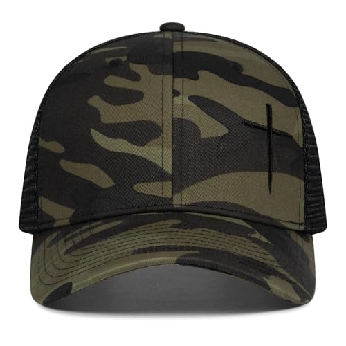 Christian Hats for Men Women,Jesus Cross Hat Christian Religious Gifts for Birthday/Christmas - color: 291.camo-5