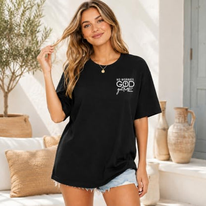 Christian Shirts for Women God Jesus Faith Shirt God Got Me Religious Tshirts Bible Verse Cross Graphic Tees Tops - color: Black, size: Medium