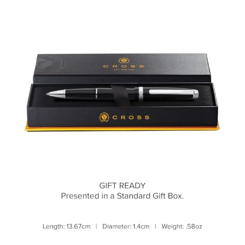 Cross Lume Polished Chrome Rollerball Pen, Medium Point, Black Ink - color: Black