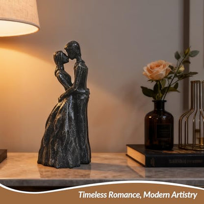 Anniversary Wedding Engagement Gift, Black Embrace Statue for Couple - color: Black-embrace