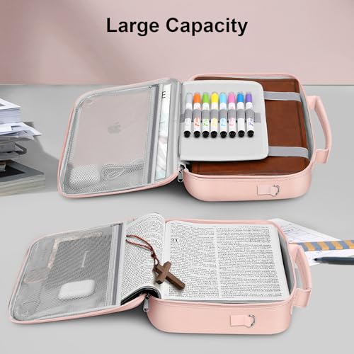 FINPAC Bible Cover with Shoulder Strap, Church Book Carrying Bible Case Bag - color: Retro Stripes