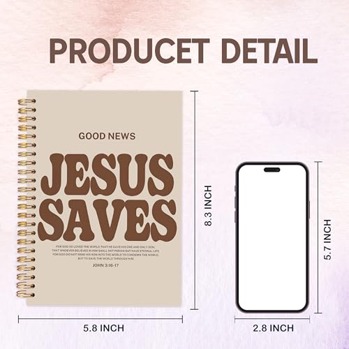 KAOWT Christian Christian Notebooks, Jesus Office Supplies for Desk Women, Prayer Journal for Woman Man, Bible Journaling Notebooks for Office School Supplies, 5.5x8.3 Inch - color: notbook bible-jesus saves