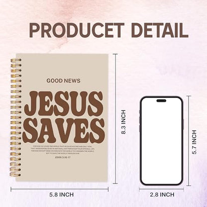 KAOWT Christian Christian Notebooks, Jesus Office Supplies for Desk Women, Prayer Journal for Woman Man, Bible Journaling Notebooks for Office School Supplies, 5.5x8.3 Inch - color: notbook bible-jesus saves