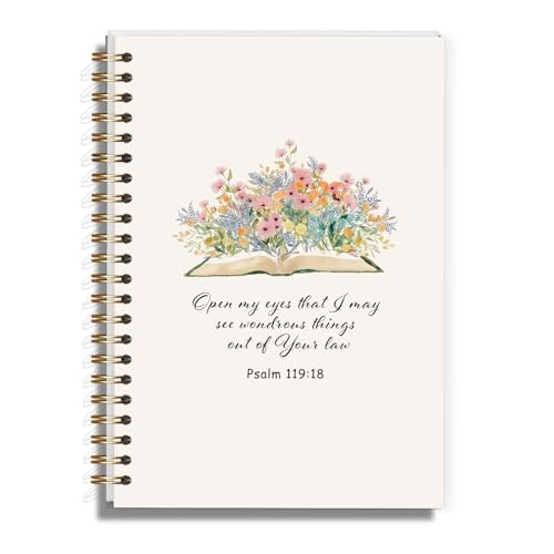 Bible Prayer Journal for Women, Floral Spiral Christian Gifts for Teen Girls, Aesthetic Hardcover Spiral Notebook for Bible Note Taking Supplies - A16 - style: Christian Floral Book