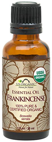 US Organic 100% Pure Frankincense Essential Oil, USDA Certified Organic, Steam Distilled, Boswellia serrata, Sourced from India, Topically or in Diffuser, Perfect for Aging Skin, All skin type (30 ml) - size: 1 Fl Oz (Pack of 1)