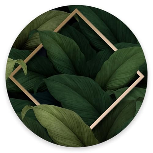 Mouse Pad, Tropical Leaves Mouse Pads with Design, Round Washable Cloth Personalized Mouse Mat, Gaming Office Home Non-Slip Rubber Base Computer Mousepad 7.9×7.9×0.12 inches - color: Tropical Leaves