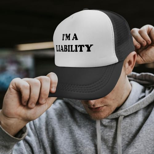 Black Trucker Hat with Funny Saying, Funny Hat for Men & Women - color: Allblack-3