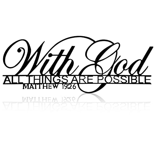 Hotop with God All Things Are Possible Sign Metal Christian Wall Decor