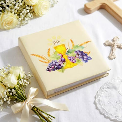 200 Pcs First Communion Photo Album Holds 4 x 6 Inch, Bread of Life - style: Bread of Life