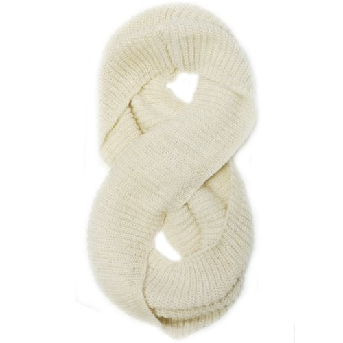 Wrapables Thick Knitted Winter Warm Infinity Scarf - color: Cream
