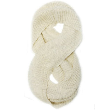 Wrapables Thick Knitted Winter Warm Infinity Scarf - color: Cream