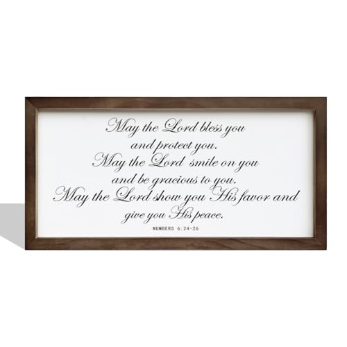 May the Lord Bless You and Protect You, Frame Numbers 6:24-26 Sign, Framed Wall Plaque Sign, Scripture Wall Decor, Christian Home Decor, Bible Verse Decors Art, Farmhouse Decors, Housewarming Gift - color: Christian07