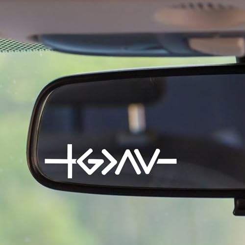 5 Pcs Jesus Christian Mirror Stickers,Bible Verse Decals for Car (White) - color: White-gav