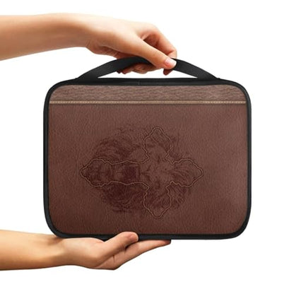Cross Lion Print Bible Cover for Women Men Teens,Lightweight Book Carrying Cases Church Bag - color: Cross Lion