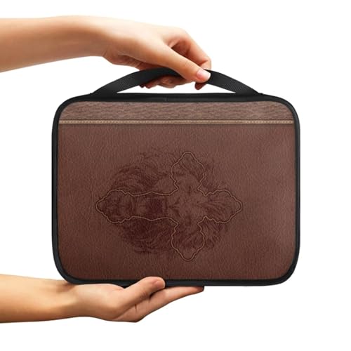 Cross Lion Print Bible Cover for Women Men Teens,Lightweight Book Carrying Cases Church Bag - color: Cross Lion