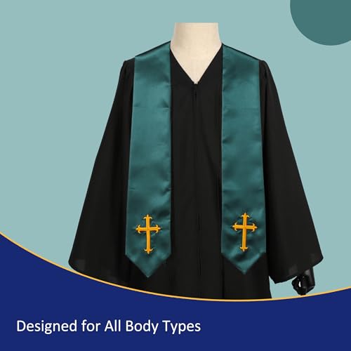 Clergy Stole & Choir Stole with Embroidered 60/72" - color: Forest Green, size: 72 inch