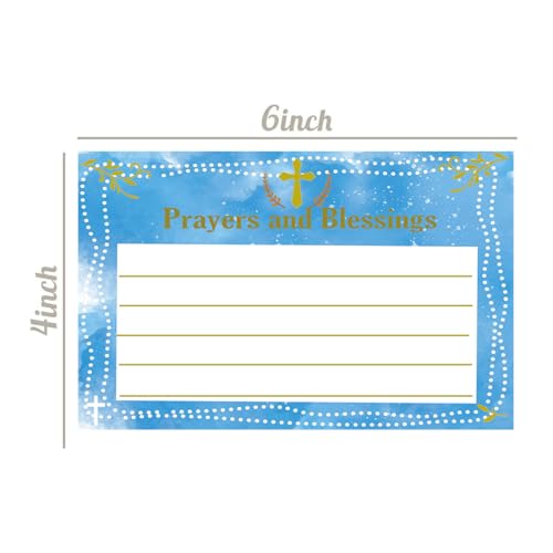 Prayer and Blessing Cards, 4x6 Inch Prayer Request Christian with Line All Occasion Blank Cards for Greeting Praying 50Pcs