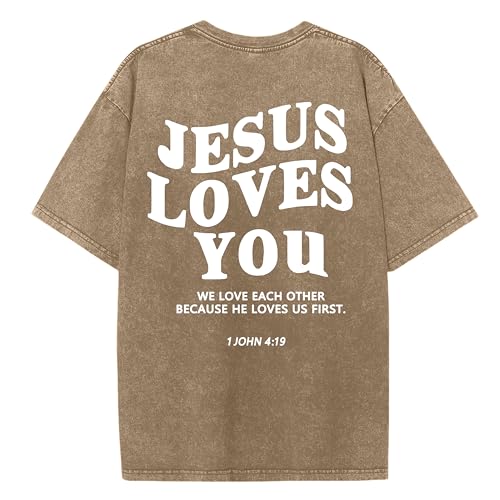 Christian Believer Faith God Religious T-Shirt Jesus Shirts for Women Men - color: Coffee Brownb, size: Small