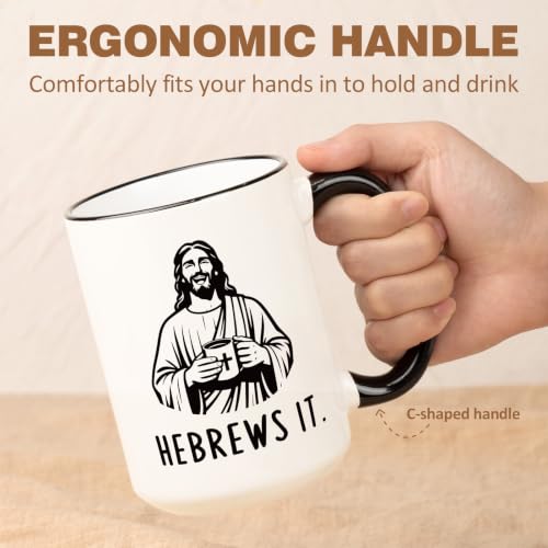 Funny Christian Gifts for Women Men – Jesus He Brews It Coffee Mug 15oz - size: 15 Ounces