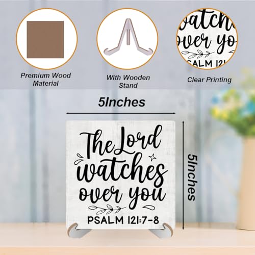 Inspirational Christian Desk Decor Wood Sign, Religious Gifts, Bible Scripture Desk Decorations Faith Based Gifts for Women Men Friend Office Work Bedroom Home Decor Wooden Plaque With Stand - color: TheLord 741