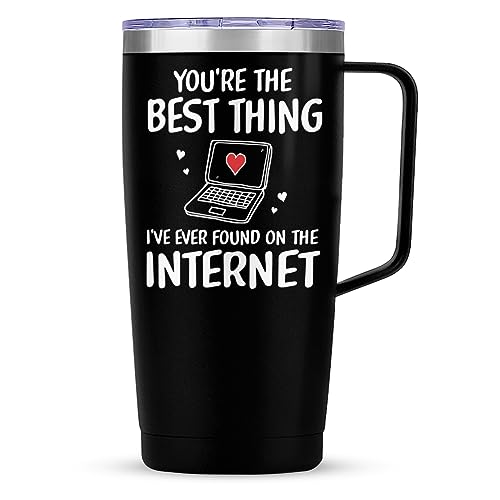 SANDJEST You are The Best Thing 20oz Tumbler with Handle Coffee Travel Mug Cup Gift for Boyfriend Husband Wife Girlfriend on Valentines Birthday Anniversary - color: Couple