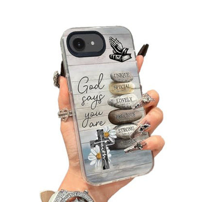 God Cross Wood Grain Phone Case Compatible with iPhone 16e/17e Case - color: Pattern 3, size: for iPhone 16e/17e