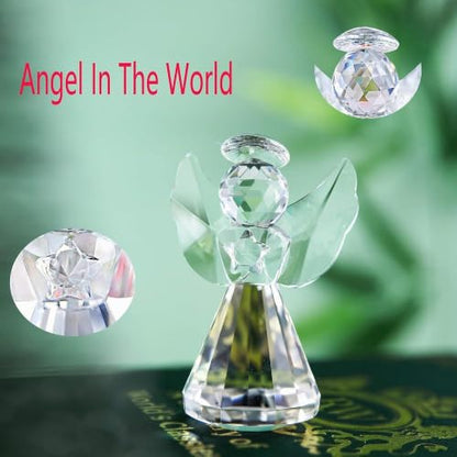 3'' Crystal Guardian Angel Figurine Gift For Women Christmas Angel Statue - style: Clear Angel