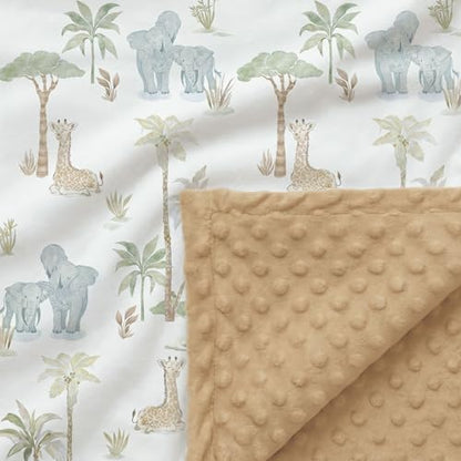 Fleece Baby Blankets for Girls & Boys, Infant Toddler Blanket - color: Light Brown Elephant