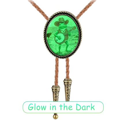 GelConnie Gothic Bolo Tie for Men Women 3D Art Western Cowboy Necktie - color: Gold Frog Bolo Tie