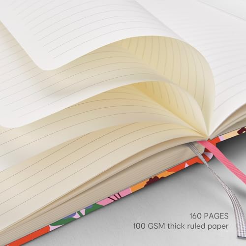 &And Per Se Lined Hardcover Notebook – A5 5.7"x8" College Ruled, 160 Pages, 100gsm Thick Paper – Aesthetic Journal for Women, Gift-Ready Planner, Everyday Writing Notebook (Elegant Florals) - color: j.Elegant Florals, style: Lined with Pattern