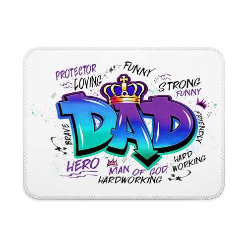 Dad Mouse Pad, Dad Father's Day Birthday Gifts from Daughter and Son Mouse Pad for Work Computers Laptop Home Office Desk Accessories, 9.5x7.9 Inch - color: Interesting text Mouse pad S