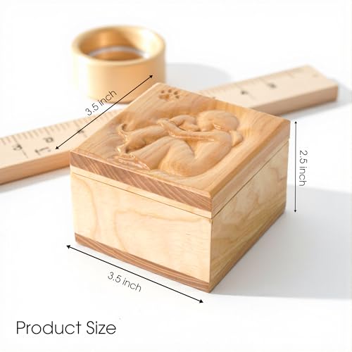 KATINAT Hand-Carved Wooden Dog Mom Gifts for Women, Pet Memorial Gift for Loss of Dog, Truly a Friend, Sculpted Hand-Painted Keepsake Box, Carving of Best Friends - color: Katinat- KL Mother & Dog Box
