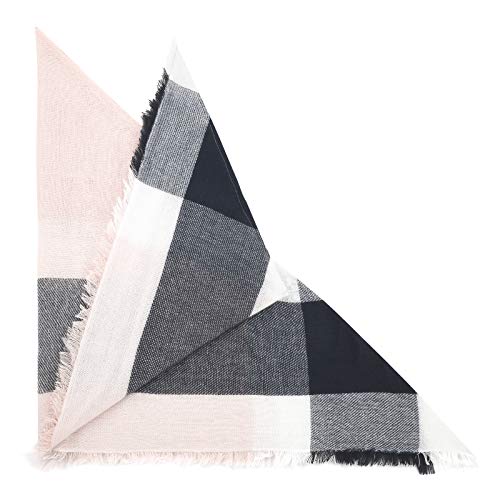 American Trends Scarfs for Women Winter Triangle Scarf Classic Plaid Warm Scarf Soft Scarves Knitted Wrap Shawl - color: A Triangle Pink & Black