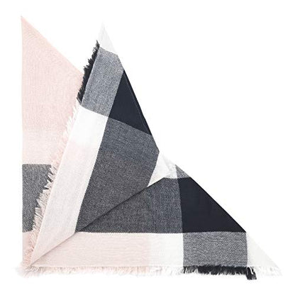 American Trends Scarfs for Women Winter Triangle Scarf Classic Plaid Warm Scarf Soft Scarves Knitted Wrap Shawl - color: A Triangle Pink & Black
