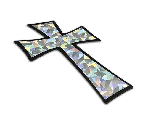 Elektroplate Christian Tapered Cross Reflective Car Decal 3.25" - color: Tapered Reflective