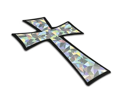 Elektroplate Christian Tapered Cross Reflective Car Decal 3.25" - color: Tapered Reflective