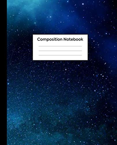 Composition Notebook: Wide Rule, Deep Space Blue Star Systems - Journal for Girls and Boys, Kids, School, Students and Teachers - 7.5 x 9.25, 100 Wide Ruled Pages